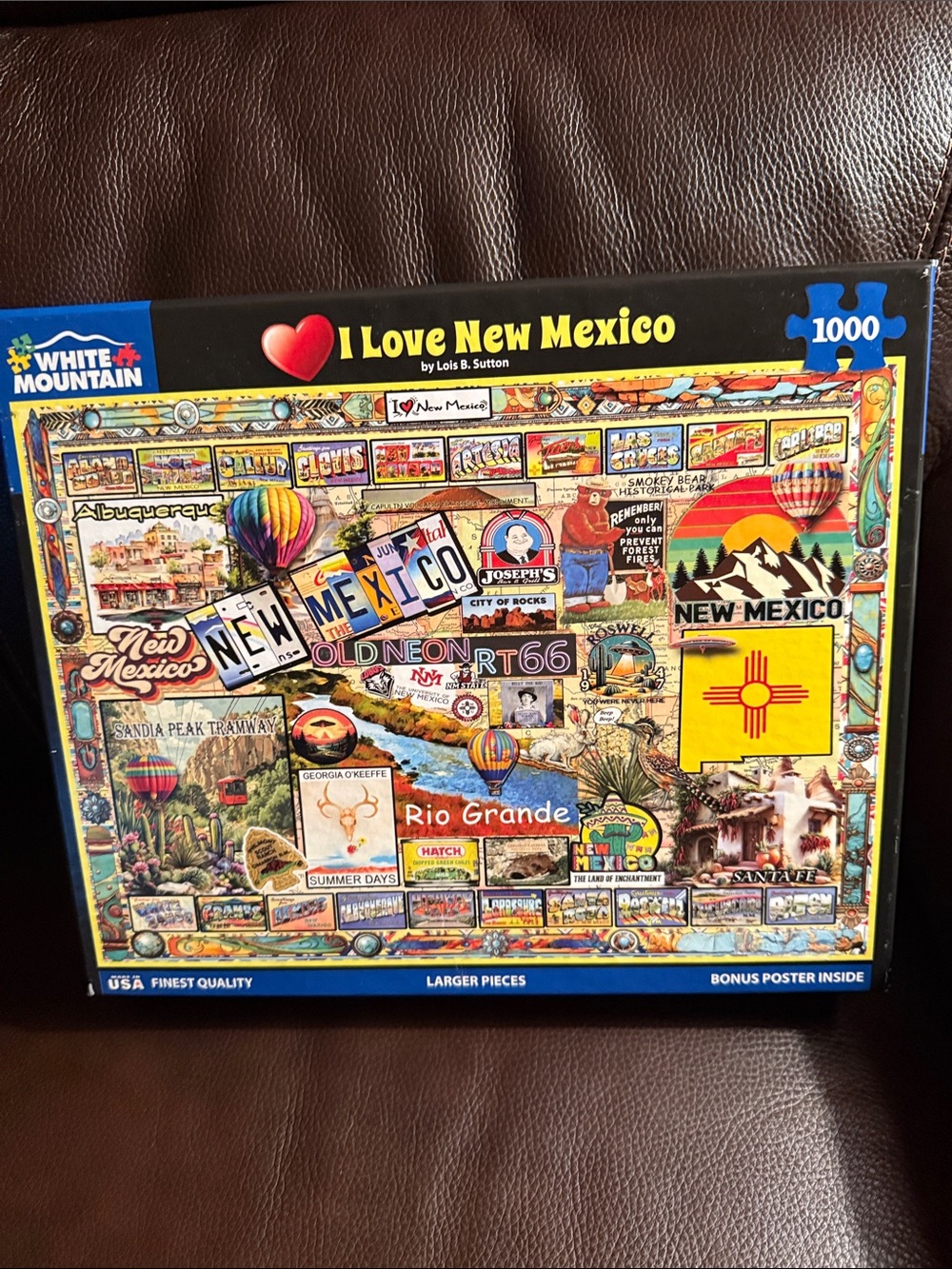 White Mountain I Love New Mexico 1000 Jigsaw Puzzle - Colorful Scenic Collage